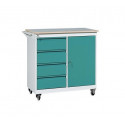 Wózek warsztatowy 4 szuflady + 1 szafka WWM-B