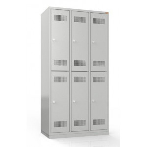 Szafa skrytkowa BHP sześciodrzwiowa, trzy kolumnowa BHP/3/6 Szafa skrytkowa BHP sześciodrzwiowa, trzy kolumnowa BHP/3/6