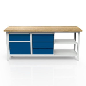 Stół 3-modułowy + szafka WSZ-B +  szafka WSZ-C + 2 półki W-P1