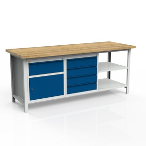 Stół 3-modułowy + szafka WSZ-B +  szafka WSZ-D + 2  półki W-P1