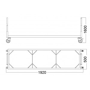 Wózek do krzeseł ISO 3-rzędowy Wózek do krzeseł ISO 3-rzędowy