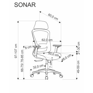 Fotel gabinetowy SONAR czarny Fotel gabinetowy SONAR czarny