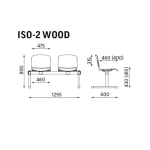 Ławka do poczekalni ISO 2 WOOD Ławka do poczekalni ISO 2 WOOD