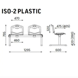 Ławka do poczekalni ISO-2 PLASTIK Ławka do poczekalni ISO-2 PLASTIK